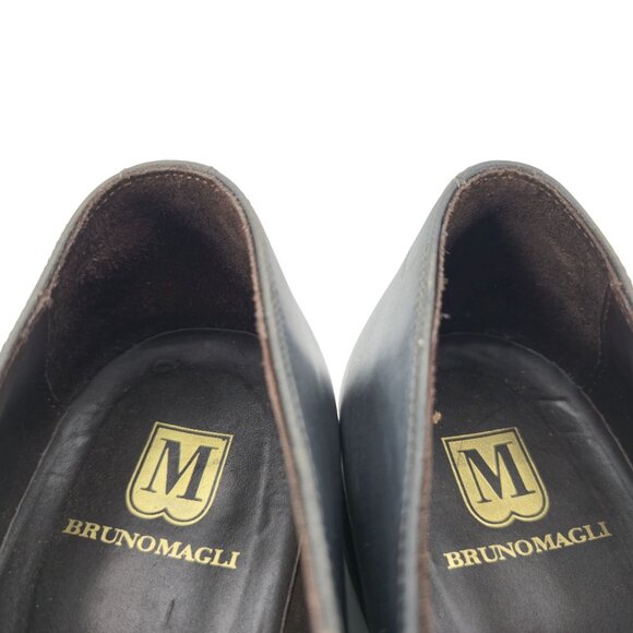 Bruno Magli Italy Gray Leather Double Monk Strap Loafers Men size 11 Dress Shoes - Picture 7 of 12